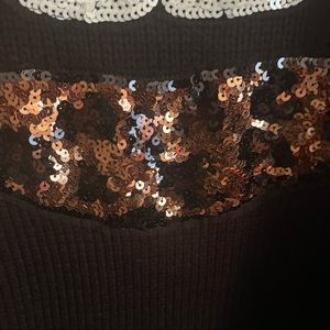 DROP SHOULDER TURTLE NECK SWEATER - LEOPARD LIPS BLACK